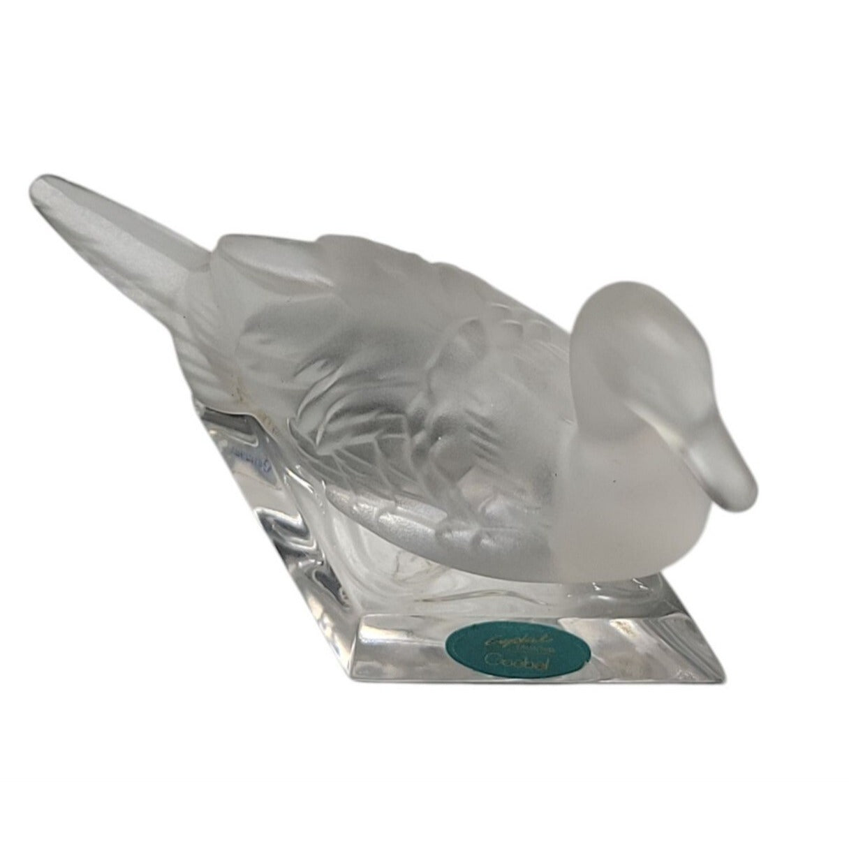 Goebel Crystal Collection Frosted Duck Figurine 1980s Made in Germany Vintage