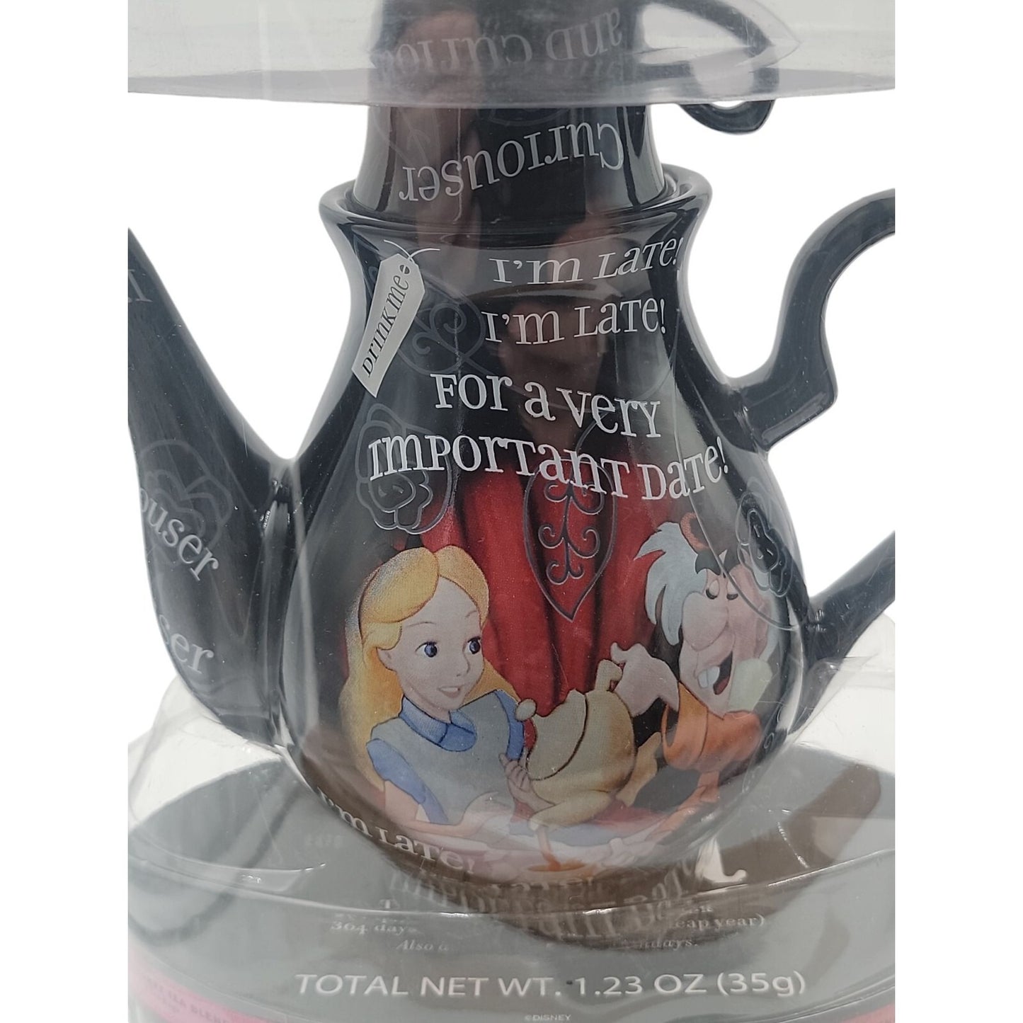 Disney Alice in Wonderland Tea Pot Mad Hatter & 364 Wonderland Tea Bags *RARE*