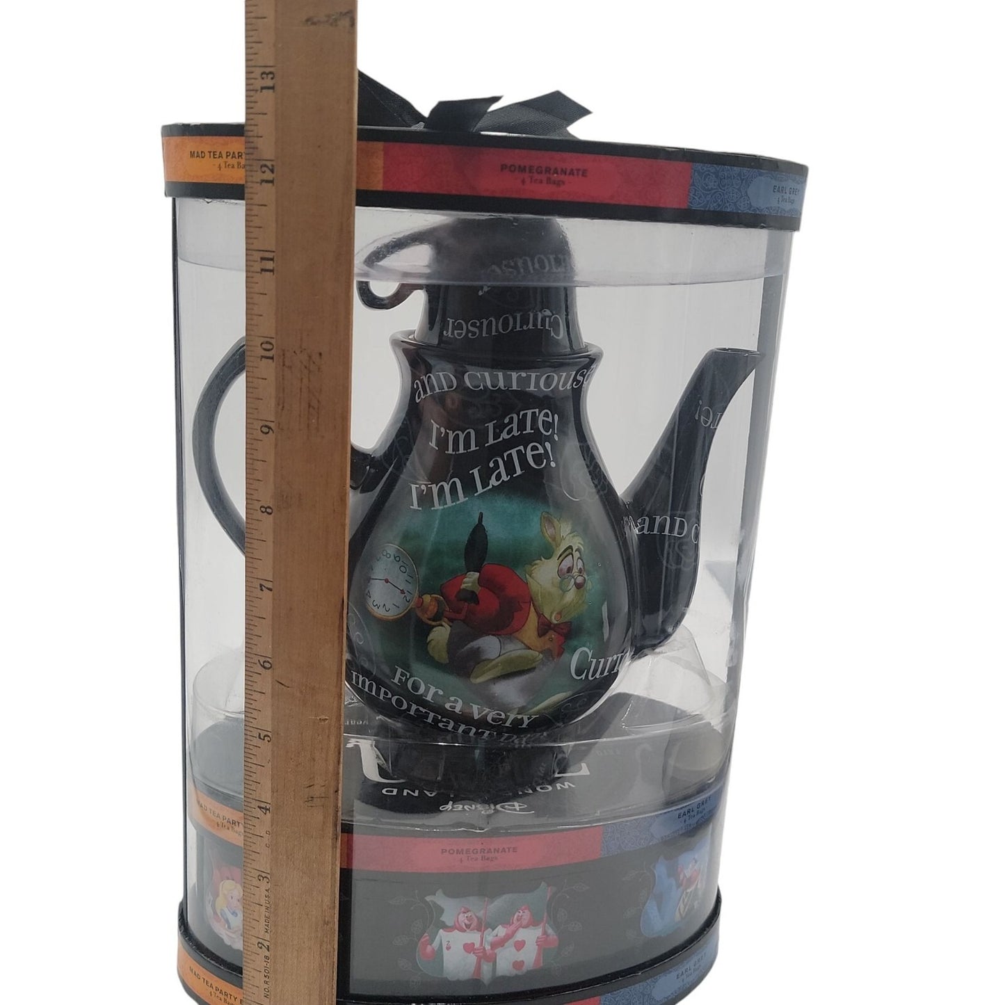 Disney Alice in Wonderland Tea Pot Mad Hatter & 364 Wonderland Tea Bags *RARE*