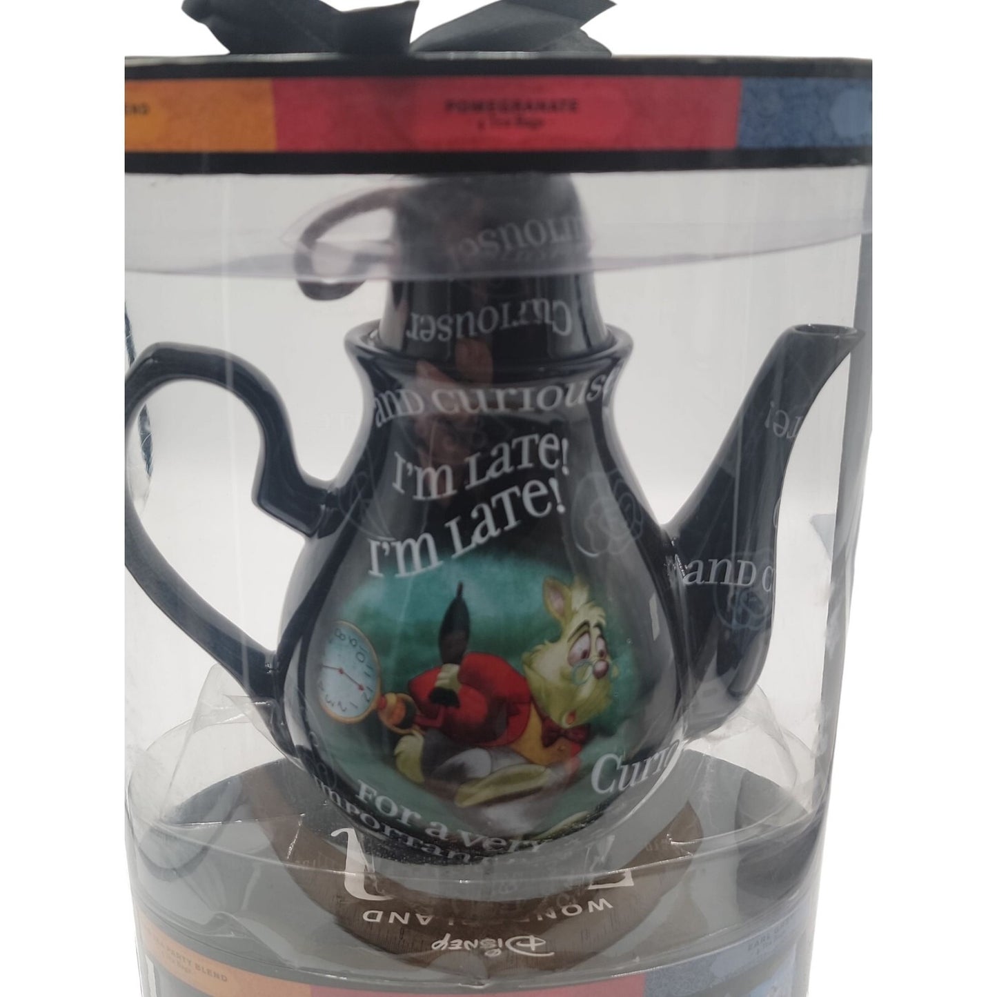 Disney Alice in Wonderland Tea Pot Mad Hatter & 364 Wonderland Tea Bags *RARE*