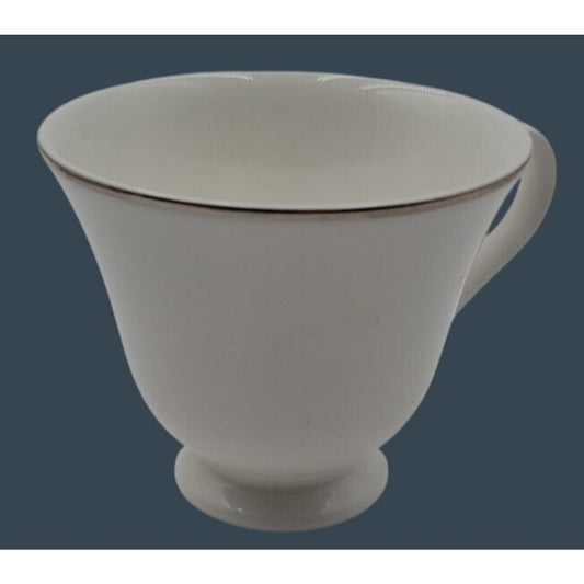 Vtg Crown Staffordshire Bone China Platinum Band Footed Tea Cup Federated Store