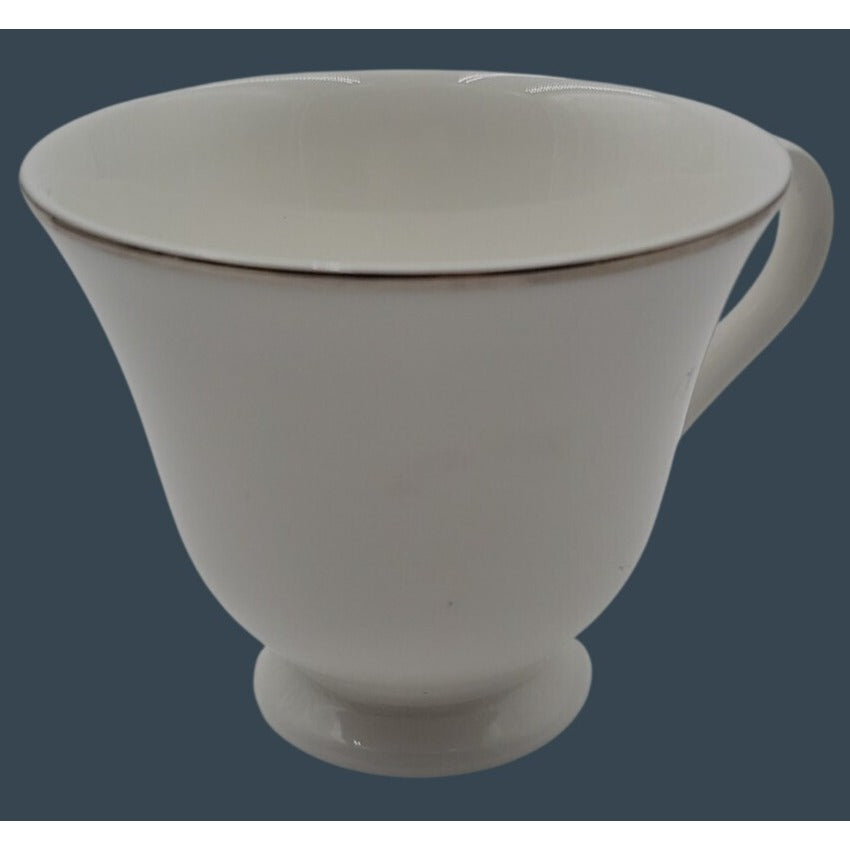 Vtg Crown Staffordshire Bone China Platinum Band Footed Tea Cup Federated Store
