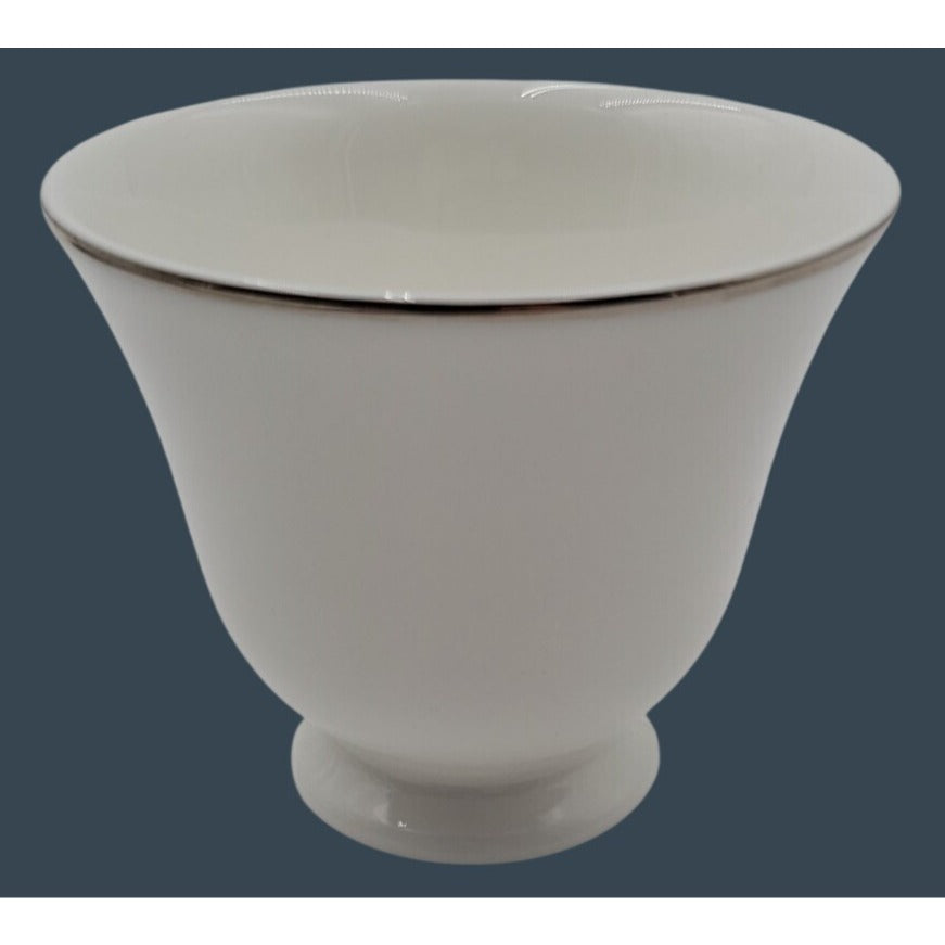 Vtg Crown Staffordshire Bone China Platinum Band Footed Tea Cup Federated Store