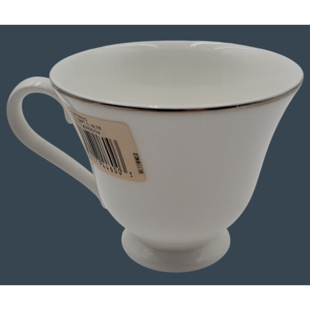 Vtg Crown Staffordshire Bone China Platinum Band Footed Tea Cup Federated Store