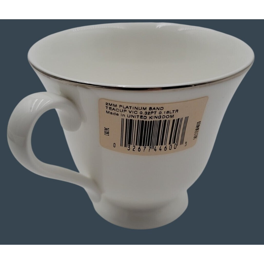 Vtg Crown Staffordshire Bone China Platinum Band Footed Tea Cup Federated Store