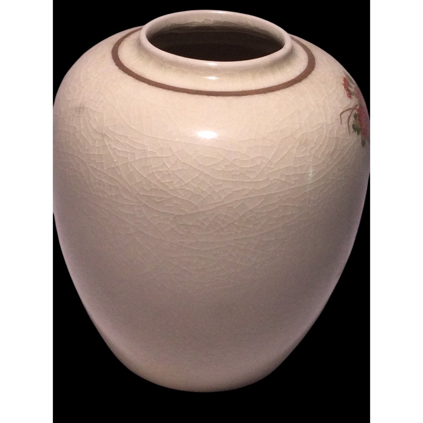 Vintage Japanese Satsuma Ginger Jar 1970s Peacock & Floral No Lid Gold Trim 5"