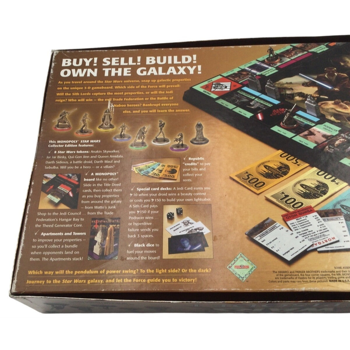 Vintage Monopoly Star Wars Episode I Collectors Edition 3D Game Board Game 1999