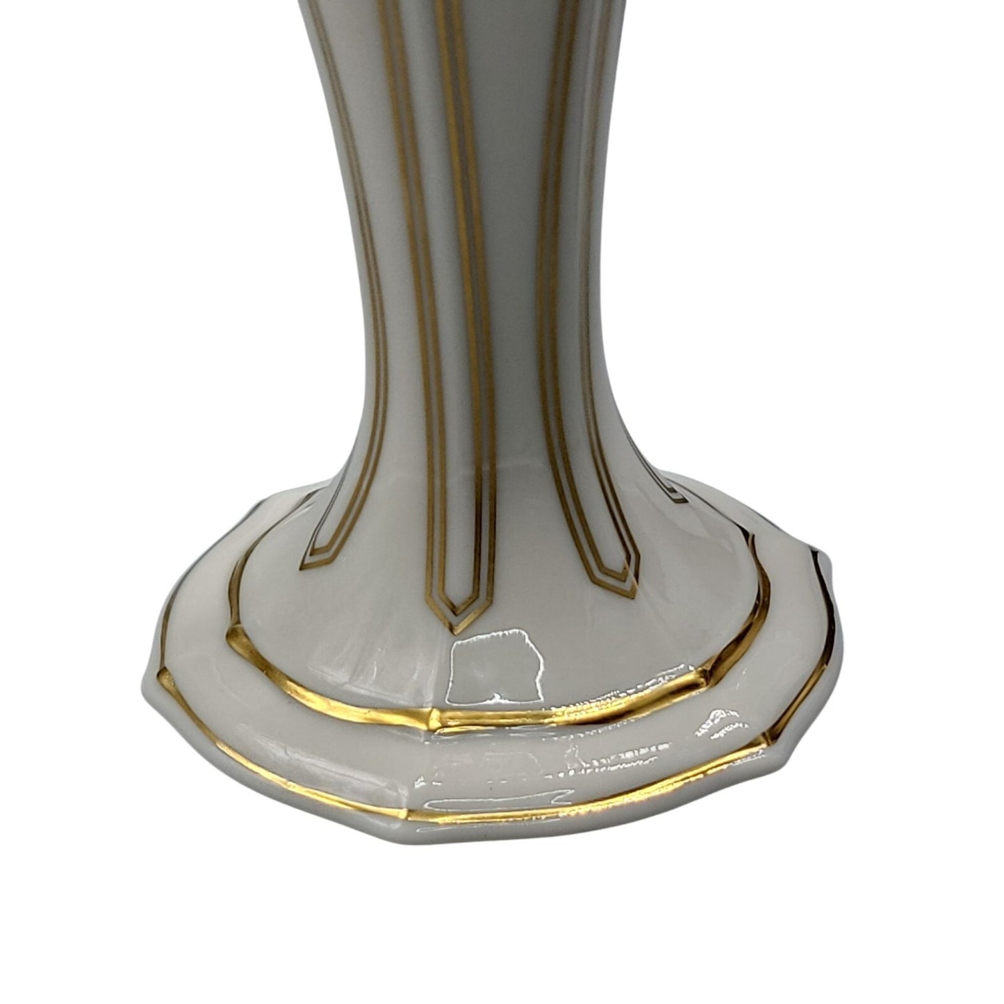 Lenox Vanguard Collection Candle Holder Art Nouveau Style Cream Gold Black 7.5"