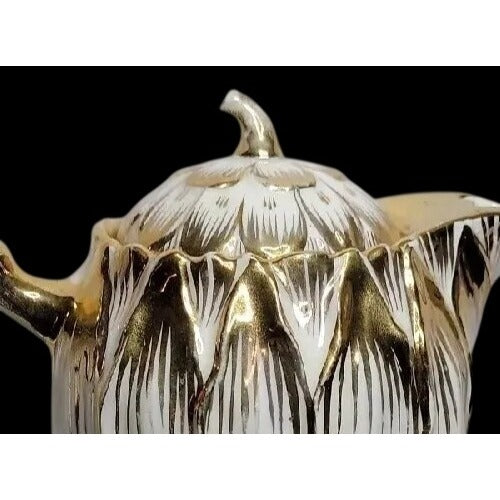 Antique Hutschenreuther Art Department Pitcher 22k Gold Gilded 6.5" Mold 001
