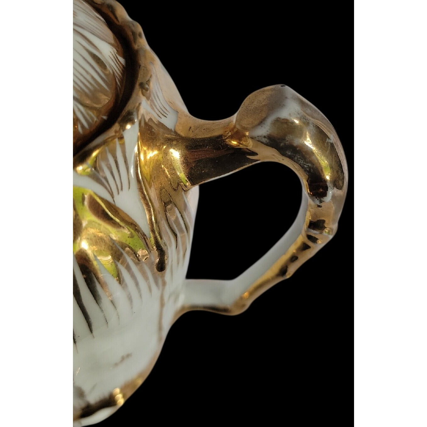 Antique Hutschenreuther Art Department Pitcher 22k Gold Gilded 6.5" Mold 001
