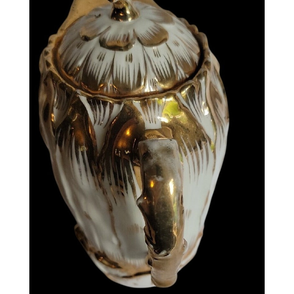 Antique Hutschenreuther Art Department Pitcher 22k Gold Gilded 6.5" Mold 001