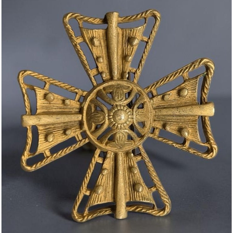 Vintage St. John Style Gold Tone Maltese Cross Brooch Pendant Statement Pin