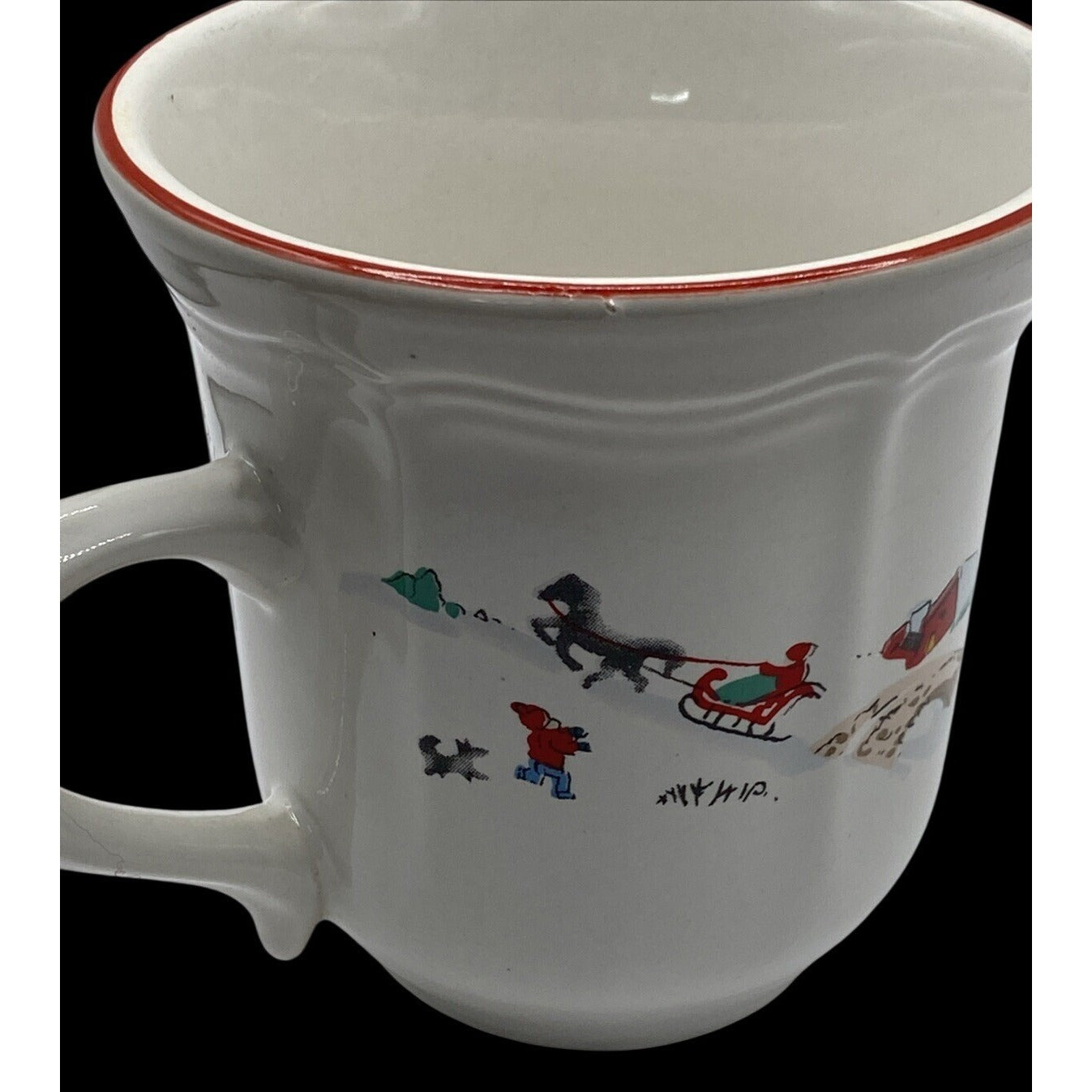 Farberware White Christmas #391 China Teacup Cup Katherine Babanovsky '95