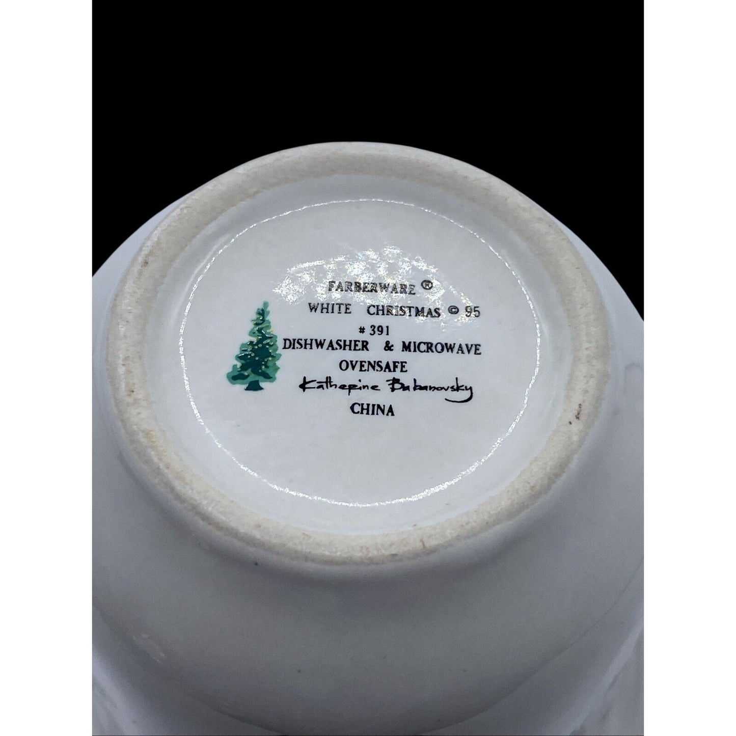 Farberware White Christmas #391 China Teacup Cup Katherine Babanovsky '95