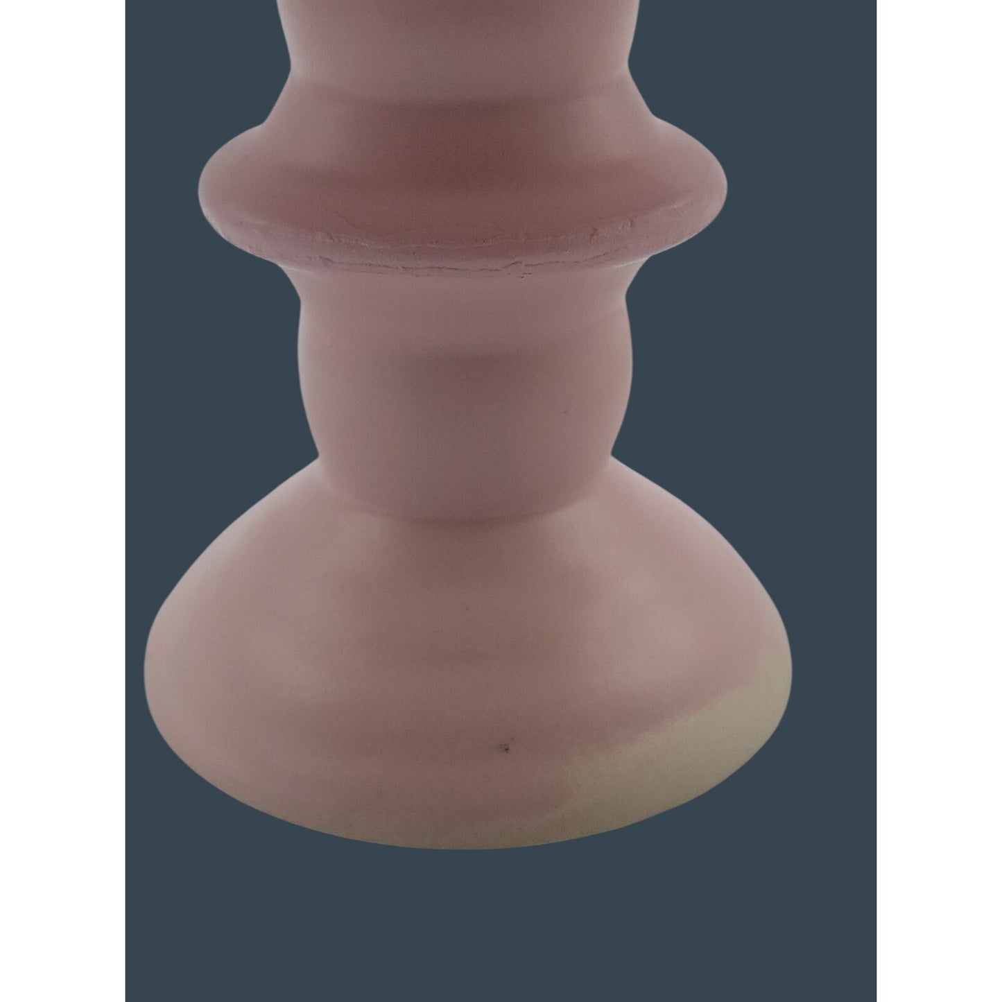 Vtg Pink Ceramic Cake Stand 2-Piece Removable Top Scalloped Floral Relief 7.5"